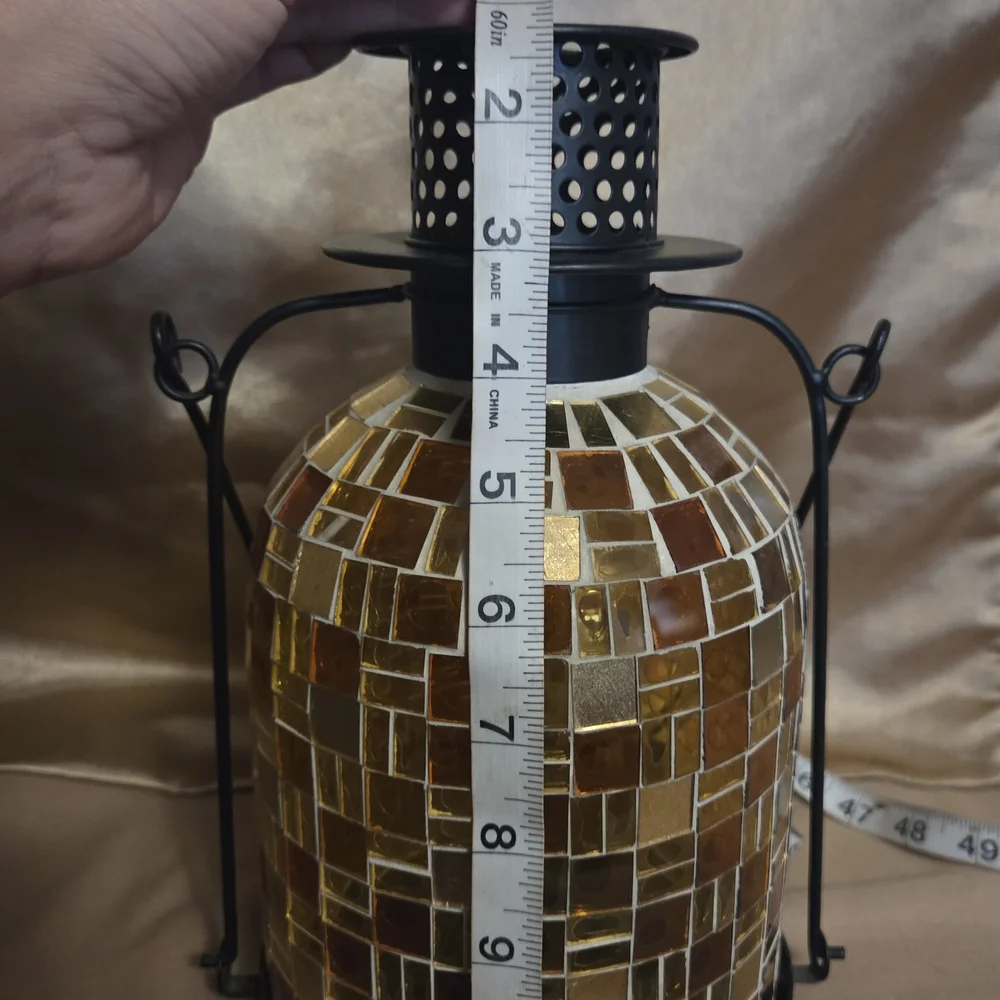 PartyLite Global Fusion Mosaic Candle Lantern Hurricane Retired Moroccan Style